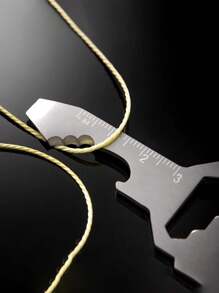 Street 1pc Men's Multi-Functional Stainless Steel Bottle Opener Keychain Car Accessories Bag Charm School Cute Goth Y2k Bag Lanyards With Id Holder Car Accessories Bag Charms - Black - View 3