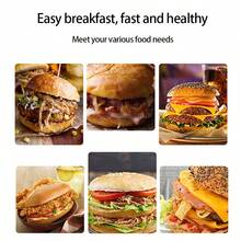 Prensa de carne de hamburguesa de aluminio fundido a presión para uso doméstico en la cocina, molde de prensa de carne circular manual, prensa de carne doble - Plateado - Ver 9