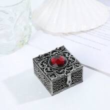 1 件装复古风格迷你珠宝盒多色金属包装盒珠宝精美合金礼品盒 - 彩色 - 查看 7