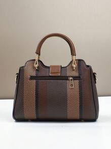 New Fashionable Spliced Ladies Handbag, Casual & Classic Design, Elegant, High-Capacity Shoulder & Crossbody Bag, Best Mother's Day Gifts Ever