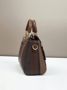 New Fashionable Spliced Ladies Handbag, Casual & Classic Design, Elegant, High-Capacity Shoulder & Crossbody Bag, Best Mother's Day Gifts Ever