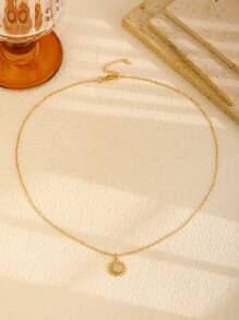 2 件时尚复古风格太阳和月亮形吊坠项链，带水钻，适合日常佩戴和情人节礼物，情侣首饰套装情人节、妈妈、母亲、母亲节、礼物 - 金黃色 - 查看 6