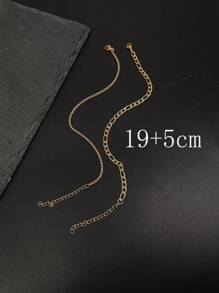 2pcs/Set Stainless Steel 18K Gold Plated Double Layer Chain Bracelet For Men, Fashionable & Versatile - Gold - View 6