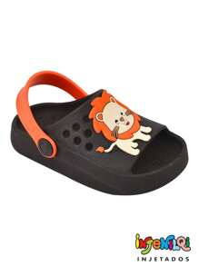 Children's Sandals For Boys Leãozinho Light And Comfortable Men's Slide Slippers Kids - 黑色 - 查看 2