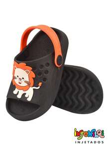 Children's Sandals For Boys Leãozinho Light And Comfortable Men's Slide Slippers Kids - 黑色 - 查看 3