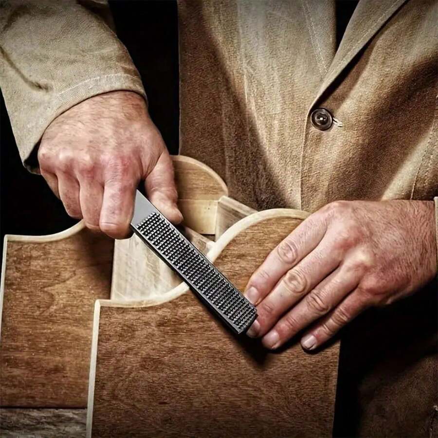 1pc 4-Way Wood Rasp File Hand Set - Sharpens Wood And Metal With Ease - Premium Metal Construction For Durability And Long-Lasting Performance