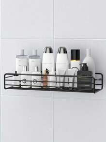 1pc Bathroom Shelf, Shower Caddy Rack, Bathroom Kitchen No Punching Triangle Storage Rack, Punch-Free Bathroom Storage Rack,Cast Iron Corner Shower Stand - Drill-Free Wall-Mounted Bathroom Storage Stand, Black Metal Mesh Design, Easy To Access And Organize, Suitable For Shampoo, Conditioner And Soap, Bathroom Storage Solution | Modern Bathroom Decoration | Suitable For Damp Environments, Bathroom Organization And Storage