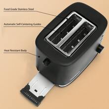 Aigostar Toaster 2 Slice 1.5" Wide Slot, 800W Low Wattage Black Toaster With Warming Rack, Small Toaster Electric For Home Travel Camping - UK Plug(220-240V) - View 6