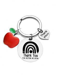 1 件 2024 新款蜜蜂心不锈钢钥匙扣，毕业、教师节、父母、同学的理想礼物