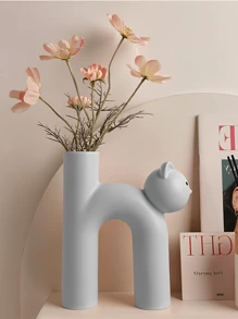 1 件可爱猫形树脂花瓶 - 独特的小猫装饰，适用于家庭和客厅、桌面中心装饰，非常适合万圣节装饰、圣诞节装饰、秋季和夏季家居装饰、房间、墙壁、厨房、卧室装饰，最佳万圣节礼物 - 彩色 - 查看 11