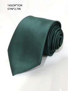1 条深绿色手工领带，适合日常、派对、商务使用，可作为男士领带礼物 - 彩色 - 查看 4