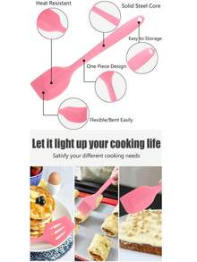 5 Pcs Silicone Spatula,Non-Stick Silicone Kitchen Cooking Utensils Rubber Spatula Set, Kitchen Spatula Cookware Utensils, Heat Resistant Silicone Kitchen Gadgets - Multicolor - View 5