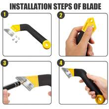 Grout Removal Caulking Tool Set With Tile Grout Saw Hook Cutter 6 Replacement Blades And 4 Sealant Tool Sturdy Angled Grout Scraping Caulk For Kitchen Living Room Balcony Tile Cleaning - Blue - View 5