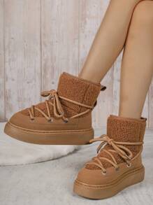 Women's Fashion Versatile Short Snow Boots, Warm & Anti-Slip, Slip-On Short Tube Boots For Autumn/Winter