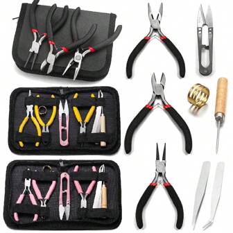 1pc Jewelry Making Tool Kit, Includes Pliers, Jump Ring Opener, Awl, Wire Cutters, For Jewelry Repair And DIY