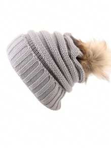 1pc Unisex Y2K Style Fashionable Solid Color Pom Pom Knit Beanie Hat, Suitable For Street, Party, Autumn Winter Outdoor, Warm