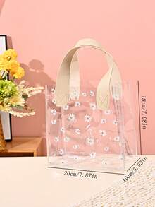 Bolso de mano de PVC transparente, bolsa de regalo con estampado de margaritas, bolsas de embalaje de regalo para bodas y vacaciones (sin cintas, solo un bolso de mano) - Multicolor - Ver 9