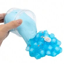 Kit de slime de helado de oso azul DIY - Divertidos complementos para slime, slime pre-hecho para manualidades creativas, juguete de barro súper suave - Azul - Ver 5