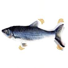 Brinquedo Peixe Elétrico Recarregável para Gato e Pets Brinquedo - Preto e Branco - Visão 9