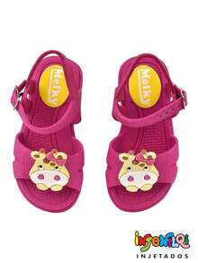 Comfortable Birken Girl's Flat Sandal - 玫紅色 - 查看 3