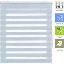 Ecommerc3 Custom Night And Day Roller Blind Size 155x180 - Night And Day Blind Fabric Size 152x175 - Night And Day Blind Easy Installation Beige - Royal Blue - View 5