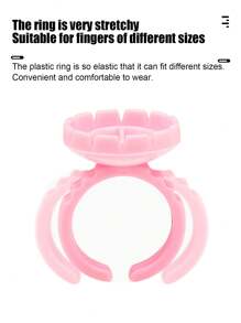 100Pcs Disposable Heart Shaped And Round Glue Rings 5 Colors Adjustable Plastic Glue Holder Cup For Eyelash Extensions Application - Multicolor - View 6