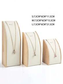 Nuevo soporte de madera para exhibir collares, estante para joyas, soporte curvo para exhibir joyas, empaque de joyas, accesorio de viaje, regreso a la escuela - Multicolor - Ver 19