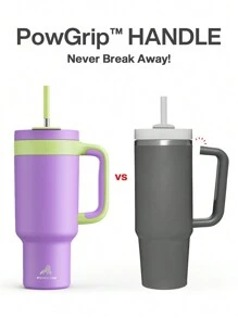 40oz Insulated Tumbler With Handle, 2-In-1 Straw/Drinking Lid, Leak-Proof, Dishwasher , Stainless Steel Insulated Travel Coffee Cup, Keeps Cold For 34 Hours, Fits Car Cup Holder - Purple - View 5