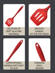 5 Pcs Silicone Spatula,Non-Stick Silicone Kitchen Cooking Utensils Rubber Spatula Set, Kitchen Spatula Cookware Utensils, Heat Resistant Silicone Kitchen Gadgets - Multicolor - View 4