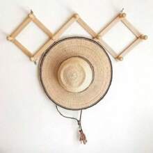 Cabide de Acorde de Madeira com 10 Pinos Retrátil e Ajustável, Decorações de Halloween para Porta e Parede, Fantasias de Halloween, Decoração de Outono, Decoração de Festival - Marrom - Visão 2