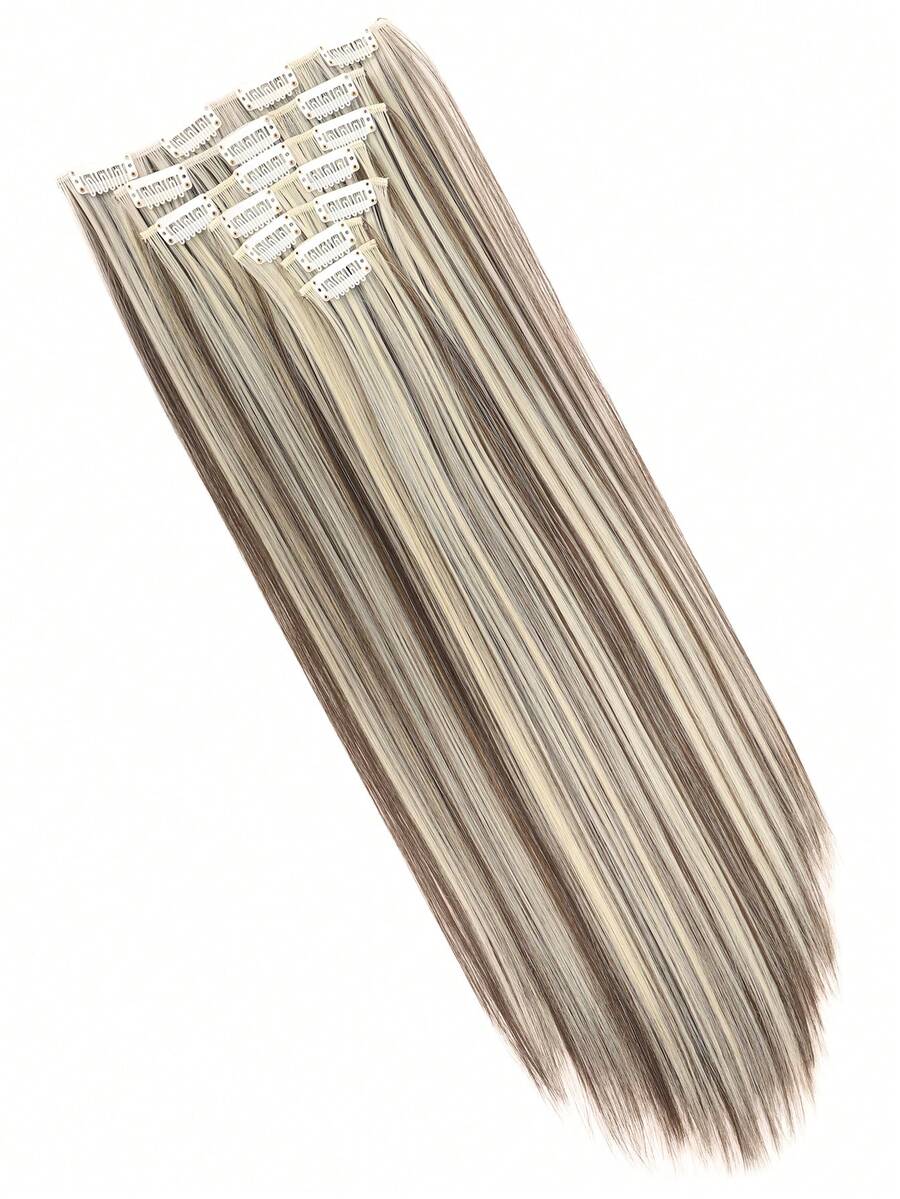 7Pcs Long Straight Clip In Hair Extensions For Women Full Head