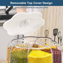 Rice Dispenser Container Cereal Box Dry Food Grain Storage Button Push Kitchen - White - View 6