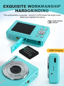 Digital Camera With SD Card, FHD 1080P, 44MP For Vlogging With Anti Shake 16X Zoom, Compact, Small For Boys Girls Kids - Green - View 4