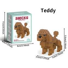 1 pièce Série chien de compagnie Blocs de construction de particules de taille micro, un jouet qui développe la dextérité des doigts et les capacités de réflexion, convient aux débutants dans les blocs de construction de cadeaux, décoration de chambre