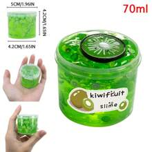 2.37oz Fruit Crystal Clear Slime Jelly Mud - Cherry, Peach, Avocado & Pineapple Flavors | Non-Sticky Soft Jelly Clay Scented Slime Toys For Party Christmas Birthday Gift