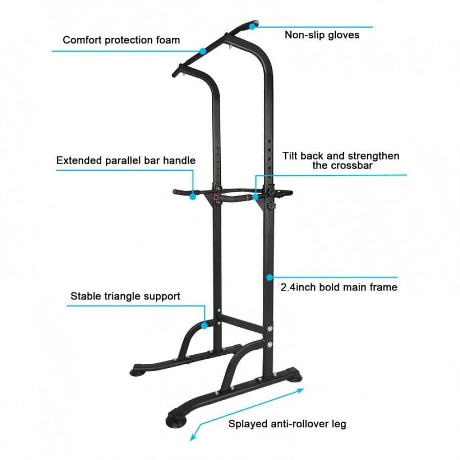 Power Tower Workout Dip Station Pull Up Bar, Height Adjustable Multi