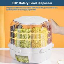 Rice Dispenser Container Cereal Box Dry Food Grain Storage Button Push Kitchen - White - View 5