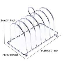 1pc 6-Slice Stainless Steel Bread Rack - Space-Saving Restaurant-Grade Bread Holder For Freshly Baked Goods -  Metal Food Display Tool For Home Kitchen Countertops - Multicolor - View 6