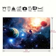 1 pieza, Decoraciones para fiesta espacial Telón de fondo para dormitorio Estética Espacio exterior Noche galaxia Fondo de fotografía con cielo estrellado Universo Telón de fondo colgante de pared con nebulosa para sala de estar Decoración del hogar - Multicolor - Ver 2