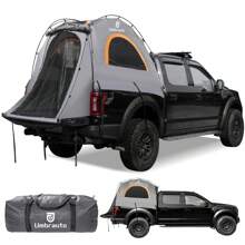 Pickup Truck Bed Tent 6.4'-6.7' 3000mm Waterproof Truck Tent 2 Person Use With Double Layer Windows For All-Season Camping Easy Setup - Xám - Xem 1