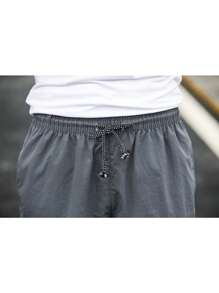 MURAMASA Men's Shorts Loose Fit Solid Color Pocket Straight Leg Daily Casual Shorts - Grey - View 4