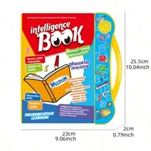 儿童英语电子书互动式触摸阅读书 - 包括：1本触摸阅读书，1支可洗泡沫记号笔（随机颜色）。书的左侧可用于书写、绘画和练习，右侧可触摸播放音频。内容涵盖：英文字母、数字、水果、蔬菜、动物、车辆、关系、乐器、童谣、故事、形状、颜色等。需要 3 节 AAA 电池（不包括在内）。