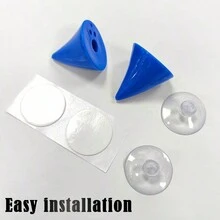 2件装摩托车头盔魔鬼角装饰塑料橡胶小牛角带吸盘电动车头盔装饰随机粘贴通用形状和颜色随机发货 - 彩色 - 查看 9