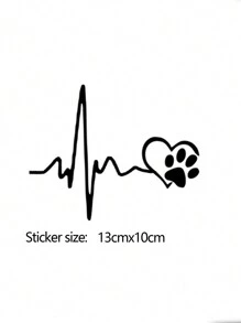 Nuevos adhesivos decorativos con patrón de huella y cardiograma de dibujos animados, lindos decalques para ventanas/portátiles - Multicolor - Ver 5