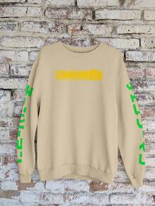 Women Sweatshirts - 卡其色 - 查看 2