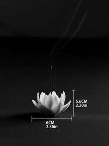 1 cái Giá đựng hương hoa sen trắng bằng gốm, Lư hương có hộp đựng tro có thể tháo rời, Đồ thủ công thủ công, Đồ trang trí nhà bằng hoa thanh lịch cho phòng spa thiền yoga, Đồ trang trí bàn phòng trà - trắng - Xem 4