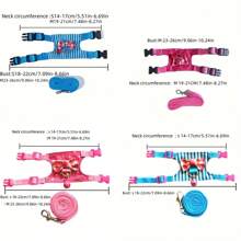 1pc /Adjustable Stripe Bowtie Chest Vest Harness Leash Set - Comfortable Outdoor Walking Gear For Small Pets - Suitable For Hamsters, Rabbits, Ferrets, Rats With Traction Rope And Cute Bowknot Design, The Buckles Are Slightly Different, S Sizes Are All Pink, And M Sizes Are All Black,