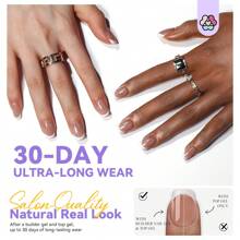 SAVILAND French Gel Nail Kit: Long-Lasting Extra Short Square Press On Nails For Women Thick & Perfect Nude French Gels Tips Chip-Free Sturdy-Fit Solid Nail Glue Gel U V/LED Lamp Nail Supplies - 超短方形法式指甲按壓套件 - 查看 2