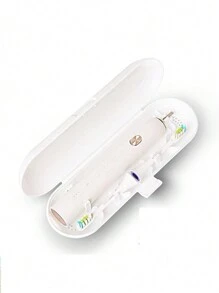 1pc White ABS Travel Toothbrush Storage Case, Universal Electric Toothbrush Travel Box, Compact Portable Toothbrush Holder For Trip - White - View 1