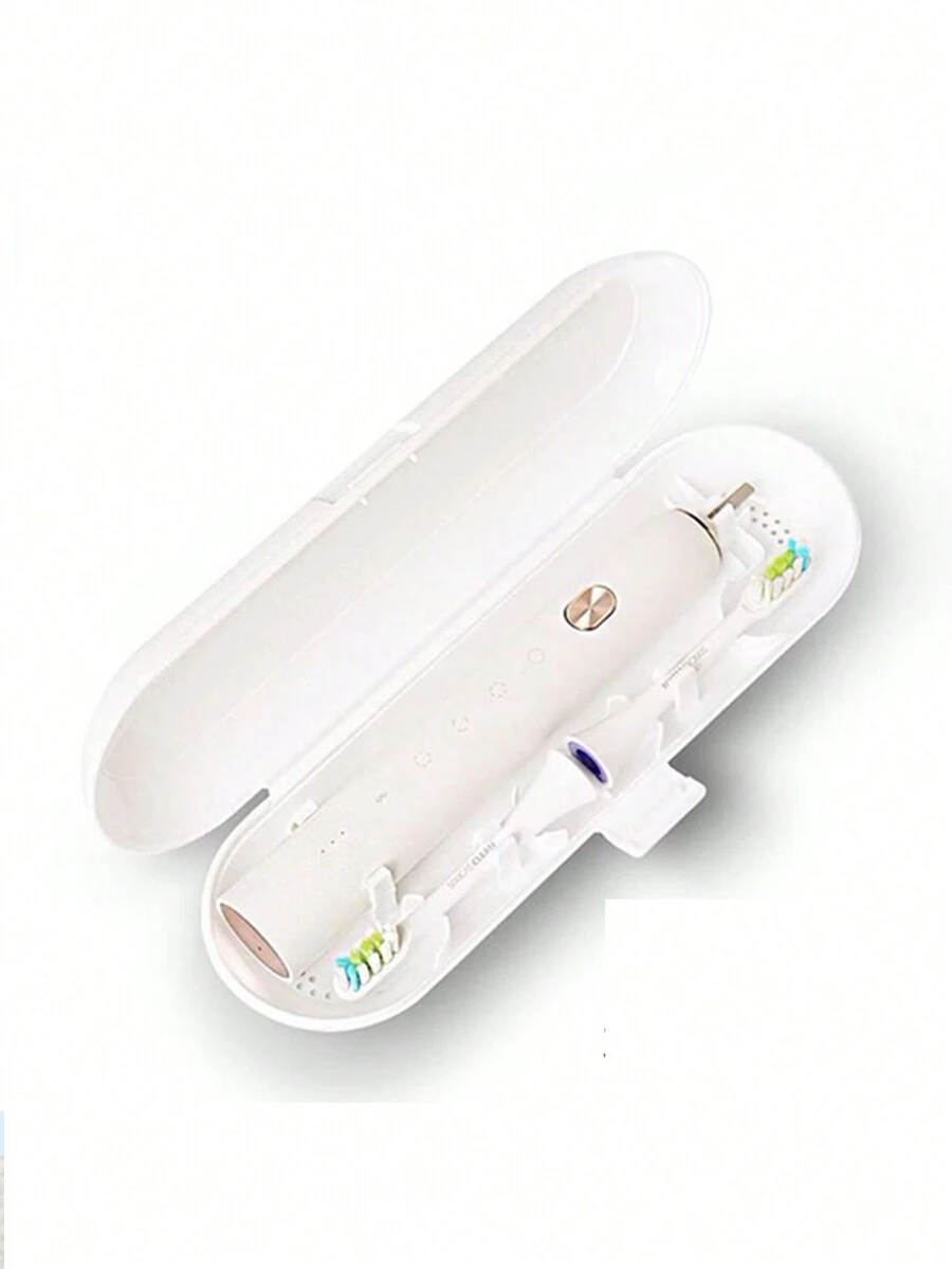 1pc White ABS Travel Toothbrush Storage Case, Universal Electric Toothbrush Travel Box, Compact Portable Toothbrush Holder For Trip - White - View 1